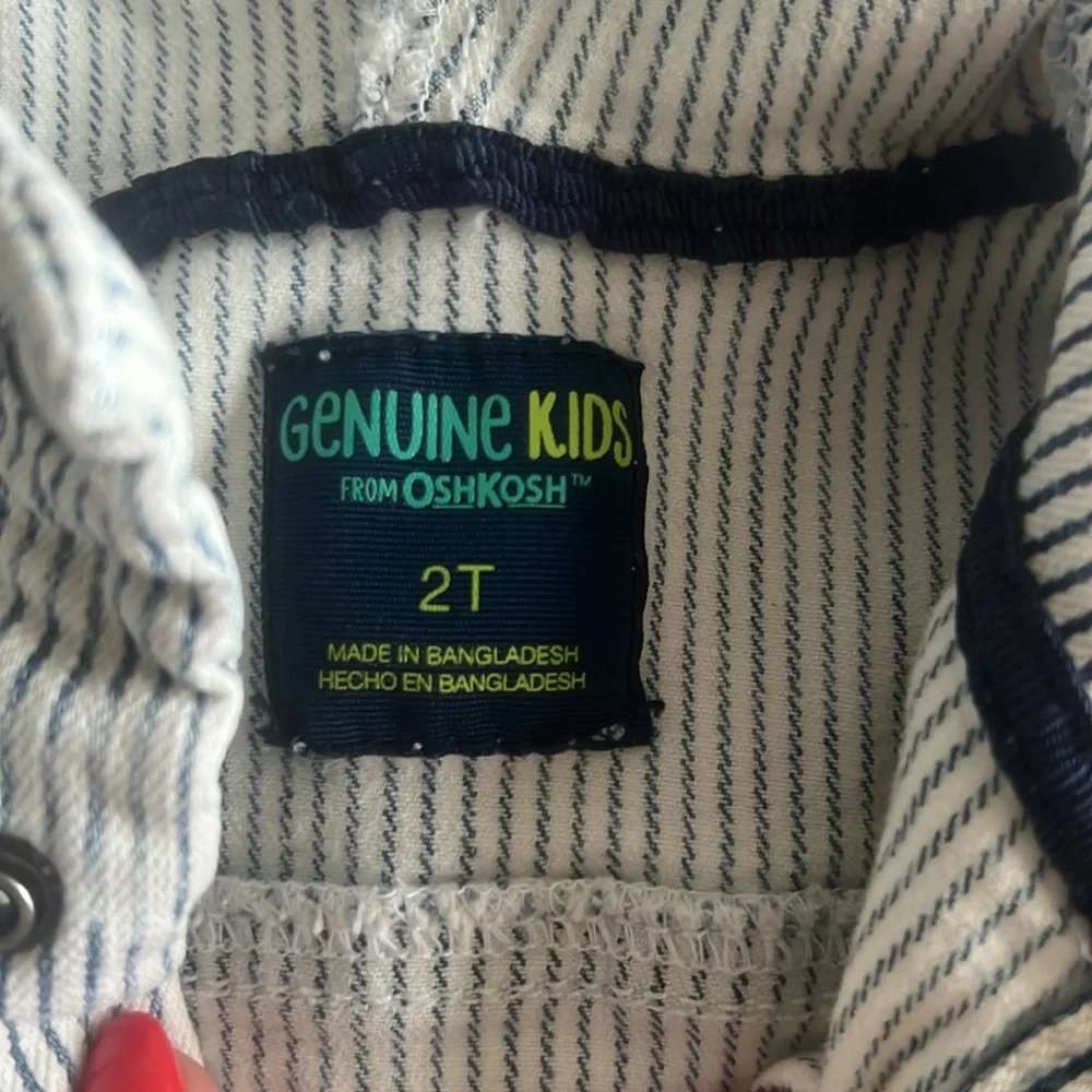 Oshkosh pinstripe denim pullover hoodie